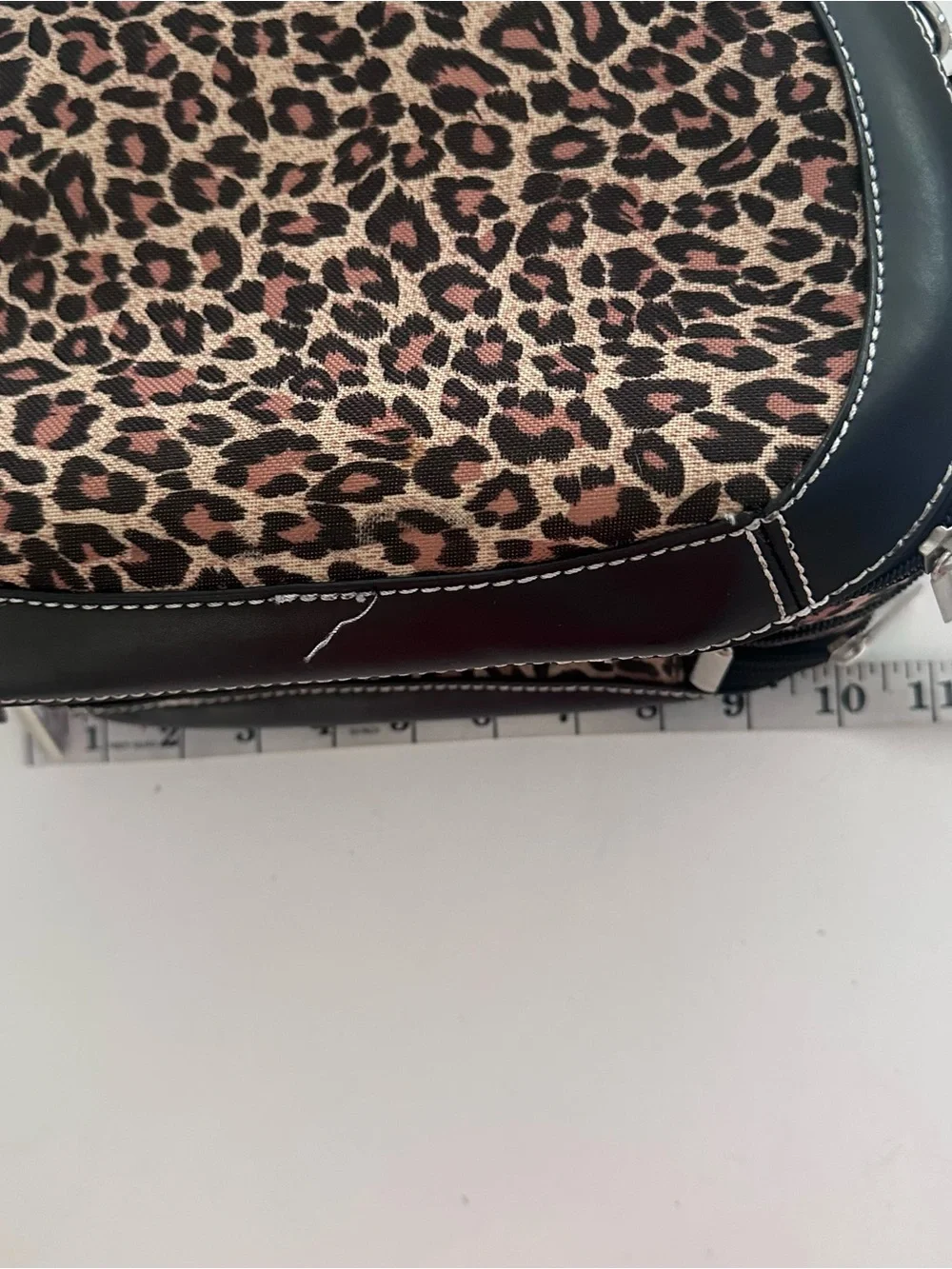 Vintage Leopard Cheetah Print Canvas Train Case Travel Bag with Luggage Sleeve